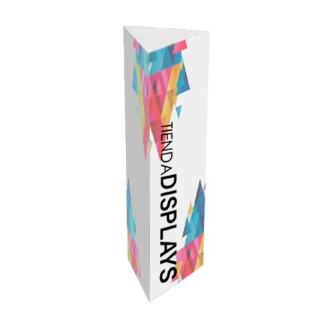 Tótem publicitario 3 caras con grafico tienda displays publicitario venta